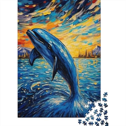 1000-teiliges Delfin-Puzzle, Puzzle für Teenager, Geschenke, Puzzles für Erwachsene, Teenager, 1000-teilig (75 x 50 cm) von WXMMoney