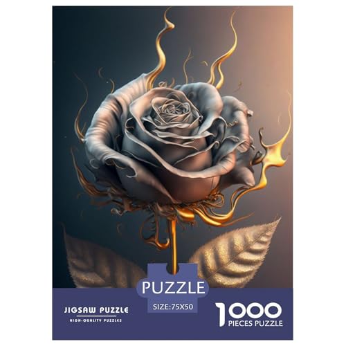 1000-teiliges Kunst-Blumen-Puzzle für Erwachsene, Puzzle, Erwachsenen-Puzzle, Heimdekoration, Puzzle-Spielzeug, 1000 Teile (75 x 50 cm) von WXMMoney