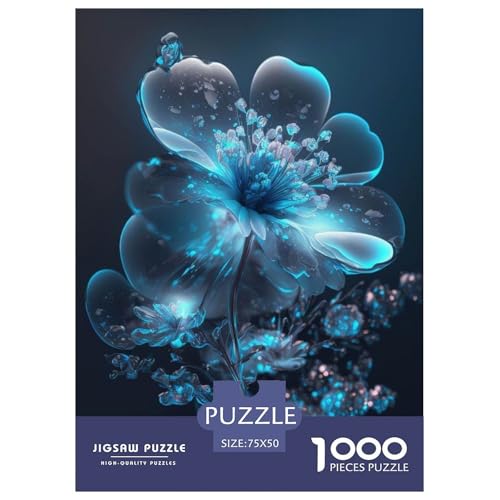 1000-teiliges Kunst-Blumen-Puzzle für Erwachsene, Puzzle, Erwachsenen-Puzzle, Heimdekoration, Puzzle-Spielzeug, 1000 Teile (75 x 50 cm) von WXMMoney