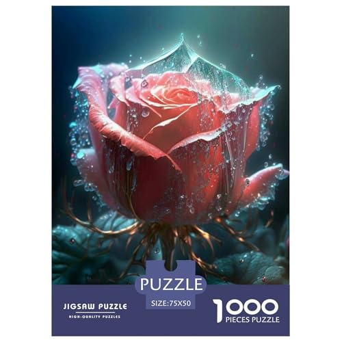 1000-teiliges Kunst-Blumen-Puzzle für Erwachsene, Puzzle, Erwachsenen-Puzzle, Heimdekoration, Puzzle-Spielzeug, 1000 Teile (75 x 50 cm) von WXMMoney