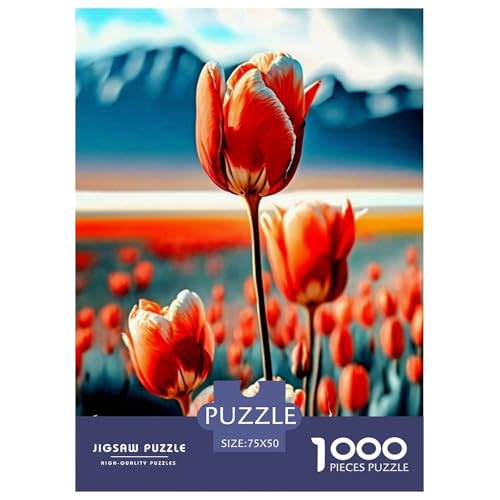 1000-teiliges Kunst-Blumen-Puzzle für Erwachsene und Teenager, Lernspiele für zu Hause, DIY-Spielzeug, 1000 Stück (75 x 50 cm) von WXMMoney