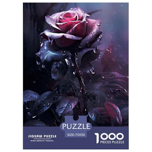 1000-teiliges Kunst-Blumen-Puzzle für Erwachsene und Teenager, Lernspiele für zu Hause, DIY-Spielzeug, 1000 Stück (75 x 50 cm) von WXMMoney