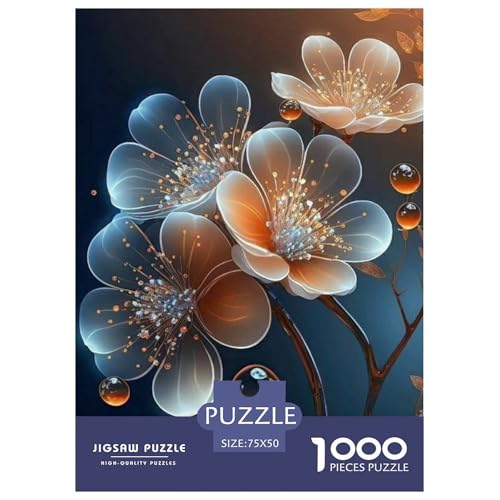 1000-teiliges Kunst-Blumen-Puzzle für Erwachsene und Teenager, Lernspiele für zu Hause, DIY-Spielzeug, 1000 Stück (75 x 50 cm) von WXMMoney