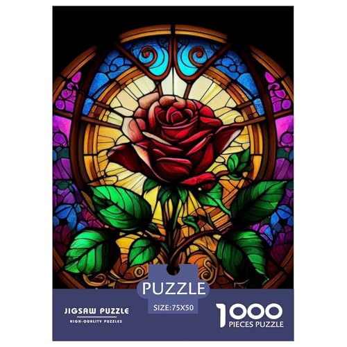 1000-teiliges Kunst-Blumen-Puzzle für Erwachsene und Teenager, Lernspielzeug aus Holz, 1000 Teile (75 x 50 cm) von WXMMoney