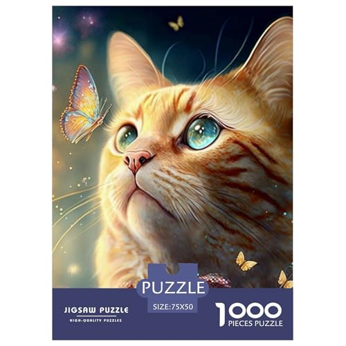 1000-teiliges Kunst-Katzen-Puzzle für Erwachsene, Puzzle, Puzzle für Erwachsene, Lernspiele für zu Hause, DIY-Spielzeug, 1000 Stück (75 x 50 cm) von WXMMoney