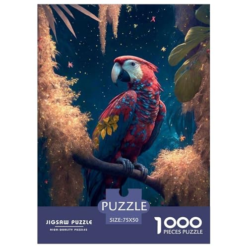 1000-teiliges Kunst-Papagei-Puzzle für Erwachsene, Puzzle, Puzzle für Erwachsene, Heim-Lernspiele, DIY-Spielzeug, 1000 Teile (75 x 50 cm) von WXMMoney