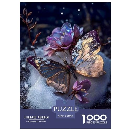 1000-teiliges Kunst-Schmetterling-Puzzle für Erwachsene, schwierige Holzpuzzles, Puzzles für Erwachsene, Lernspiel, Herausforderungsspielzeug, 1000 Stück (75 x 50 cm) von WXMMoney