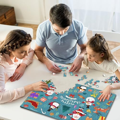 1000-teiliges Puzzle, Weihnachtsmann, kreatives quadratisches Puzzle für Kinder und Holzpuzzle, Lernspielzeug, 1000 Teile (75 x 50 cm) von WXMMoney