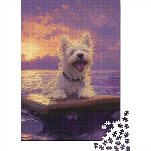 1000-teiliges Puzzle, West Highland White Terrier, Puzzle für Kinder, Spielzeug, Herausforderungsspiel, Puzzle, kreative Puzzles, Wanddekoration (75 x 50 cm) von WXMMoney