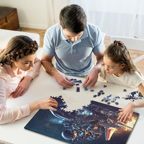 1000-teiliges Puzzle, künstlerischer Astronaut, kreatives quadratisches Puzzle für Kinder und Holzpuzzle, Spielzeug, Denkspiel, 1000 Teile (75 x 50 cm) von WXMMoney