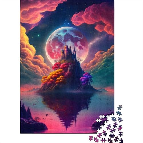 1000-teiliges Puzzle „Das Schloss auf der Steininsel“, Puzzle für Kinder, Spielzeug, Herausforderungsspiel, Puzzle, kreative Puzzles, Wanddekoration (75 x 50 cm) von WXMMoney