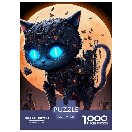 1000-teiliges Puzzle „Mechanische Katze“ für Erwachsene, Puzzle, Puzzle für Erwachsene, Lernspiele für zu Hause, DIY-Spielzeug, 1000 Teile (75 x 50 cm) von WXMMoney