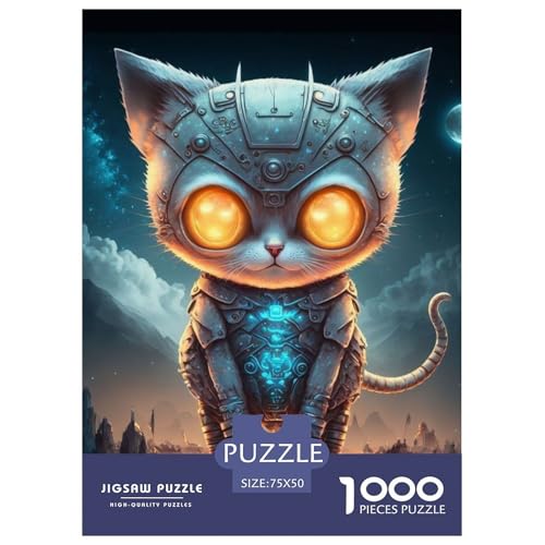 1000-teiliges Puzzle „Mechanische Katze“ für Erwachsene, Puzzle, Puzzle für Erwachsene, Lernspiele für zu Hause, DIY-Spielzeug, 1000 Teile (75 x 50 cm) von WXMMoney