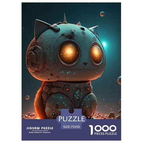 1000-teiliges Puzzle „Mechanische Katze“ für Erwachsene und Teenager, Puzzle für Erwachsene, Lernspielzeug, 1000 Teile (75 x 50 cm) von WXMMoney