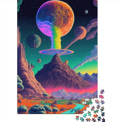 1000-teiliges Puzzle „Psychedelic_Nature“ Puzzle für Kinder, Spielzeug, Herausforderungsspiel, Puzzle, kreative Puzzles, Wanddekoration (75 x 50 cm) von WXMMoney