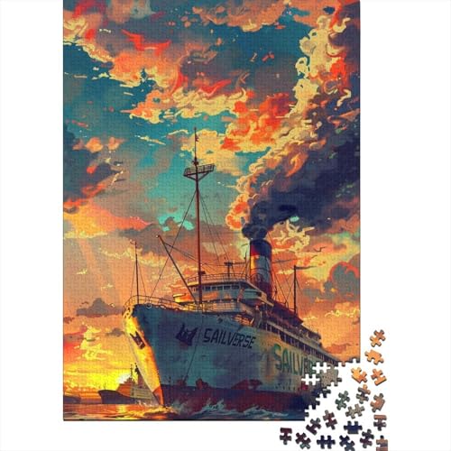 1000-teiliges Puzzle „Traumschiff“ für Kinder, Holzpuzzle, Lernspiel für Erwachsene, 1000 Teile (75 x 50 cm) von WXMMoney