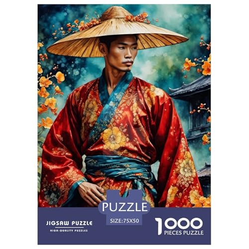 1000-teiliges Puzzle „Vietnamesischer Mann“ für Erwachsene Teenager, Puzzle für Erwachsene, Lernspiel für Erwachsene, 1000 Teile (75 x 50 cm) von WXMMoney