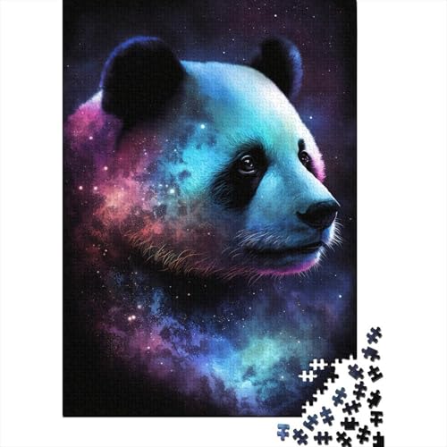 1000-teiliges Puzzle für Erwachsene, Galaxie-Panda, Holzpuzzle, pädagogisches Denkspiel, lustiges Familienspiel, 1000 Teile (75 x 50 cm) von WXMMoney