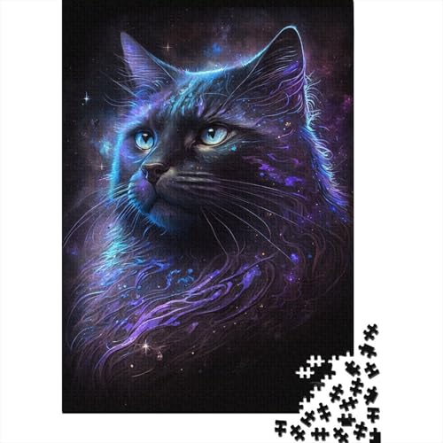 1000-teiliges Puzzle für Erwachsene, Galaxy Black Cat, Puzzles für Kinder, Puzzles 1000-teiliges Spielspielzeug für Kinder, Familienpuzzles, Geschenk, 1000 Stück (75 x 50 cm) von WXMMoney