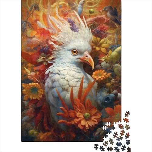 1000-teiliges Puzzle für Erwachsene, weißer Papagei, Holzpuzzle, pädagogisches Denkpuzzle, lustiges Familienspiel, 1000 Teile (75 x 50 cm) von WXMMoney