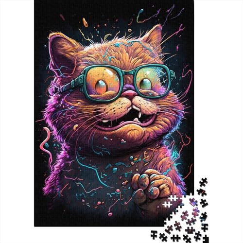 1000-teiliges Puzzle für Erwachsene mit Garfield als Kosmos-Figur mit Brille, pädagogisches und intellektuelles Puzzle, lustiges Familienspiel, 1000 Teile (75 x 50 cm) von WXMMoney