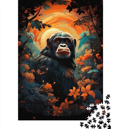 1000-teiliges Puzzle für Kinder, AFFE im farbenfrohen Dschungel, kreatives Puzzle für Kinder und Puzzle, Lernspiel für Erwachsene, 1000 Teile (75 x 50 cm) von WXMMoney