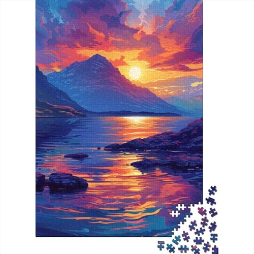 1000-teiliges Puzzle für Kinder, Berge bei Sonnenuntergang, Puzzle für Erwachsene, Familienunterhaltungsspielzeug, 1000 Teile (75 x 50 cm) von WXMMoney