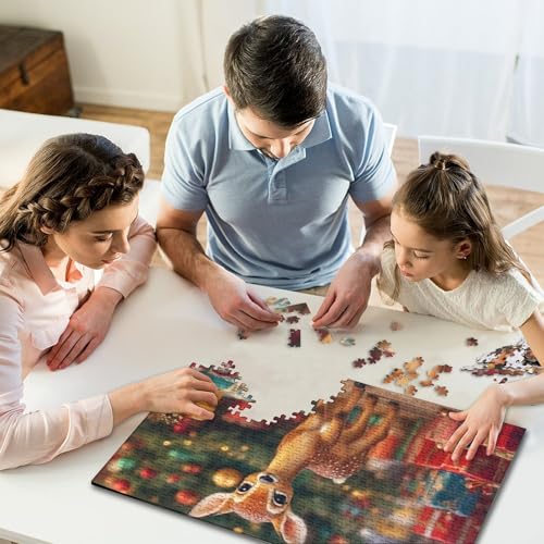 1000-teiliges Puzzle für Kinder, Frohe Weihnachten, Puzzle für Erwachsene, Holzpuzzle, Familienunterhaltungsspielzeug, 1000 Teile (75 x 50 cm) von WXMMoney