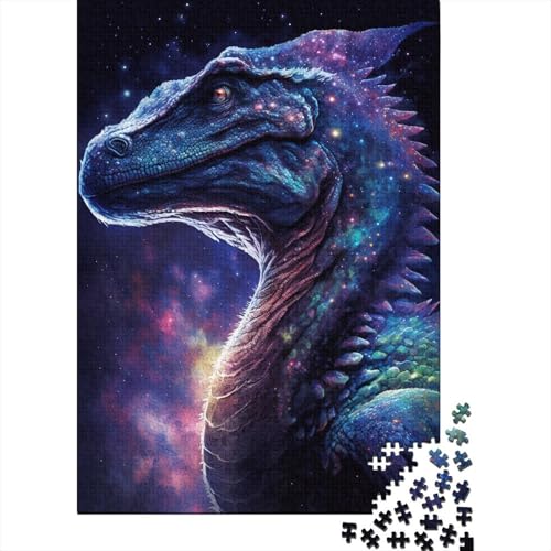 1000-teiliges Puzzle für Kinder, Galaxie-Dinosaurier, kreative rechteckige Puzzles, Holzpuzzle, Geschenke, Puzzle, 1000 Teile (75 x 50 cm) von WXMMoney