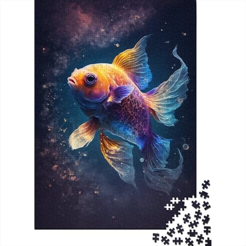 1000-teiliges Puzzle für Kinder, Galaxie-Goldfisch-Puzzle-Sets für Familienpuzzles, Brain Challenge-Puzzle 1000-teilig (75 x 50 cm) von WXMMoney