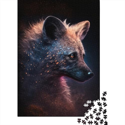 1000-teiliges Puzzle für Kinder, Galaxy Art, Afrikanische Hyäne, Puzzle für Erwachsene, Familienunterhaltungsspielzeug, 1000 Stück (75 x 50 cm) von WXMMoney