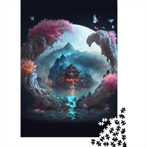 1000-teiliges Puzzle für Kinder, Galaxy Art Lotus, Puzzle-Sets für die Familie, Holzpuzzle, Denksport-Puzzle, 1000 Teile (75 x 50 cm) von WXMMoney