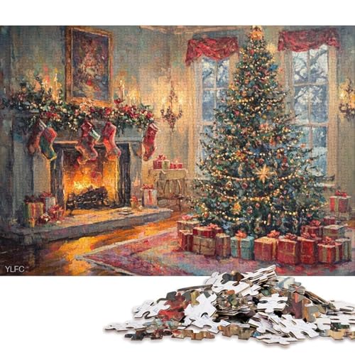 1000-teiliges Puzzle für Kinder, Weihnachts-Stadtplatz-Puzzles für Kinder, Holzpuzzles, Spielzeug, Wanddekoration, 1000 Stück (75 x 50 cm) von WXMMoney