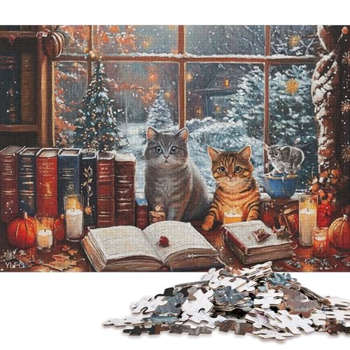 1000-teiliges Puzzle für Kinder, gemütliches Arbeitszimmer, Puzzle für Erwachsene, Holzpuzzle, Familienunterhaltungsspielzeug, 1000 Teile (75 x 50 cm) von WXMMoney