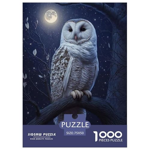 1000-teiliges Puzzle mit Tierkunst-Eule für Erwachsene und Teenager, Lernspiele für zu Hause, DIY-Spielzeug, 1000 Stück (75 x 50 cm) von WXMMoney