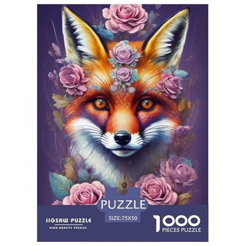 1000-teiliges Puzzle mit Tierkunst-Fuchs, für Erwachsene, Puzzles, Lernspielzeug, 1000 Stück (75 x 50 cm) von WXMMoney