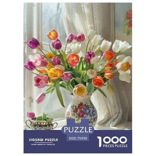 1000-teiliges Puzzle mit Tierkunst und Blumenmotiv, für Erwachsene und Teenager, Lernspiele für zu Hause, DIY-Spielzeug, 1000 Stück (75 x 50 cm) von WXMMoney