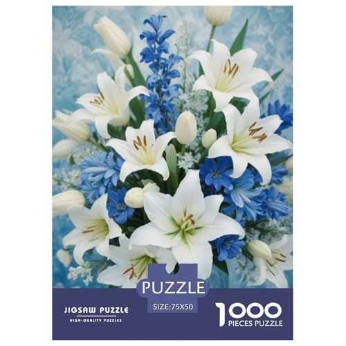 1000-teiliges Puzzle mit Tierkunst und Blumenmotiv, für Erwachsene und Teenager, Lernspiele für zu Hause, DIY-Spielzeug, 1000 Stück (75 x 50 cm) von WXMMoney