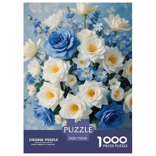 1000-teiliges Puzzle mit Tierkunst und Blumenmotiv für Erwachsene, Puzzle, Erwachsenen-Puzzle, Heimdekoration, Puzzle-Spielzeug, 1000 Stück (75 x 50 cm) von WXMMoney