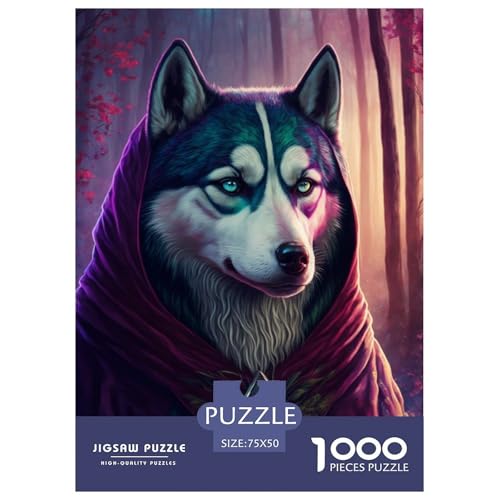 1000-teiliges Puzzle mit Tierkunst und Hunden, für Erwachsene, Puzzle, Erwachsenen-Puzzle, Heimdekoration, Puzzle-Spielzeug, 1000 Stück (75 x 50 cm) von WXMMoney