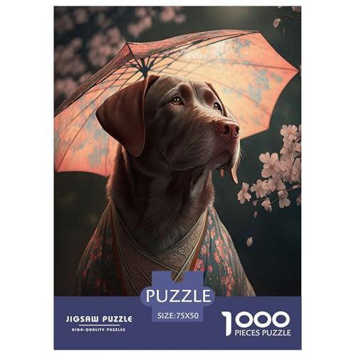 1000-teiliges Puzzle mit Tierkunst und Hunden, für Erwachsene und Teenager, Lernspiele für zu Hause, DIY-Spielzeug, 1000 Stück (75 x 50 cm) von WXMMoney