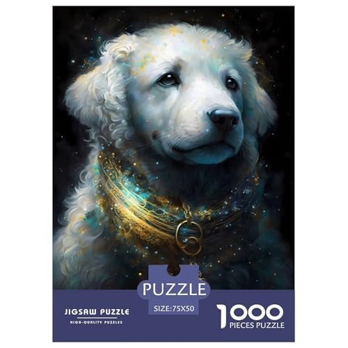 1000-teiliges Puzzle mit Tierkunst und Hunden für Erwachsene, Puzzles für Erwachsene, Puzzles, einzigartige Heimdekoration und Geschenke, 1000 Stück (75 x 50 cm) von WXMMoney