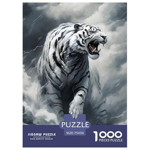 1000-teiliges Puzzle mit Tierkunst und Tigermotiv, für Erwachsene und Teenager, Lernspiele für zu Hause, DIY-Spielzeug, 1000 Stück (75 x 50 cm) von WXMMoney