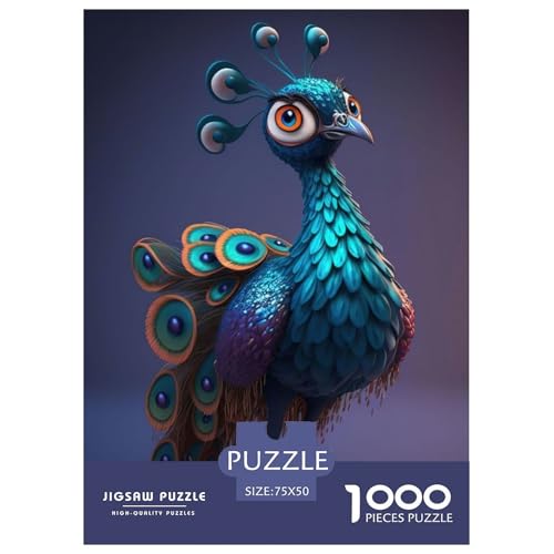 1000-teiliges Puzzle mit Tierkunst und Vögeln für Erwachsene, Puzzle, Erwachsenen-Puzzle, Heimdekoration, Puzzle-Spielzeug, 1000 Stück (75 x 50 cm) von WXMMoney