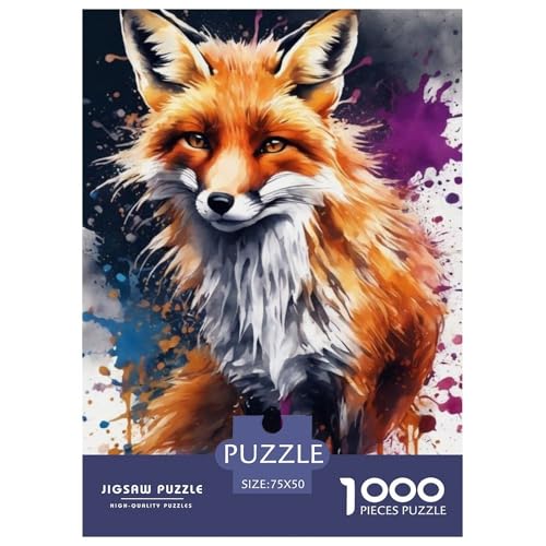 1000-teiliges Puzzle mit Tiermotiv, Fuchs, für Erwachsene und Teenager, Lernspiele für zu Hause, DIY-Spielzeug, 1000 Stück (75 x 50 cm) von WXMMoney