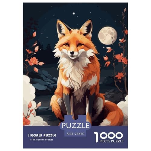 1000-teiliges Puzzle mit Tiermotiv, Fuchs, für Erwachsene und Teenager, Lernspiele für zu Hause, DIY-Spielzeug, 1000 Stück (75 x 50 cm) von WXMMoney