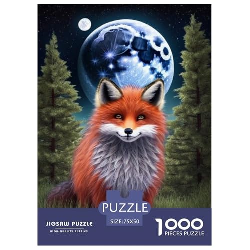 1000-teiliges Puzzle mit Tiermotiven und Fuchsmotiv, für Erwachsene, Puzzle für Erwachsene und Jugendliche ab 12 Jahren, 1000 Teile (75 x 50 cm) < von WXMMoney