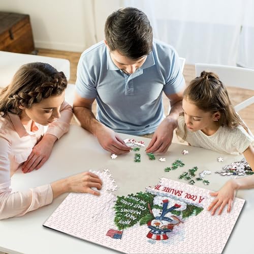 1000-teiliges Puzzle mit Weihnachtsbildern, kreatives quadratisches Puzzle für Kinder und Holzpuzzle, Spielzeug, Denkspiel, 1000 Teile (75 x 50 cm) von WXMMoney