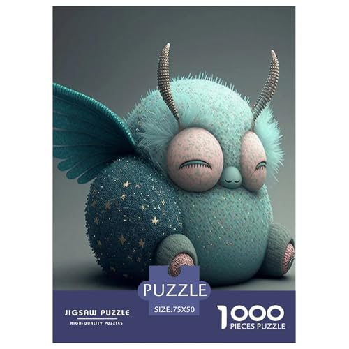 1000-teiliges Puzzle mit süßen Monstern für Erwachsene, Holzpuzzle für Erwachsene, Puzzles für Erwachsene, Lernspiel, Herausforderungsspielzeug, 1000 Stück (75 x 50 cm) von WXMMoney