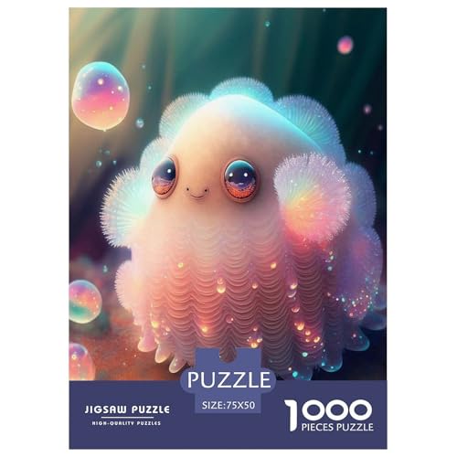 1000-teiliges Puzzle mit süßen Monstern für Erwachsene Teenager, Holzpuzzle für Erwachsene, Puzzles für Erwachsene, Lernspiel, Herausforderungsspielzeug, 1000 Stück (75 x 50 cm) von WXMMoney